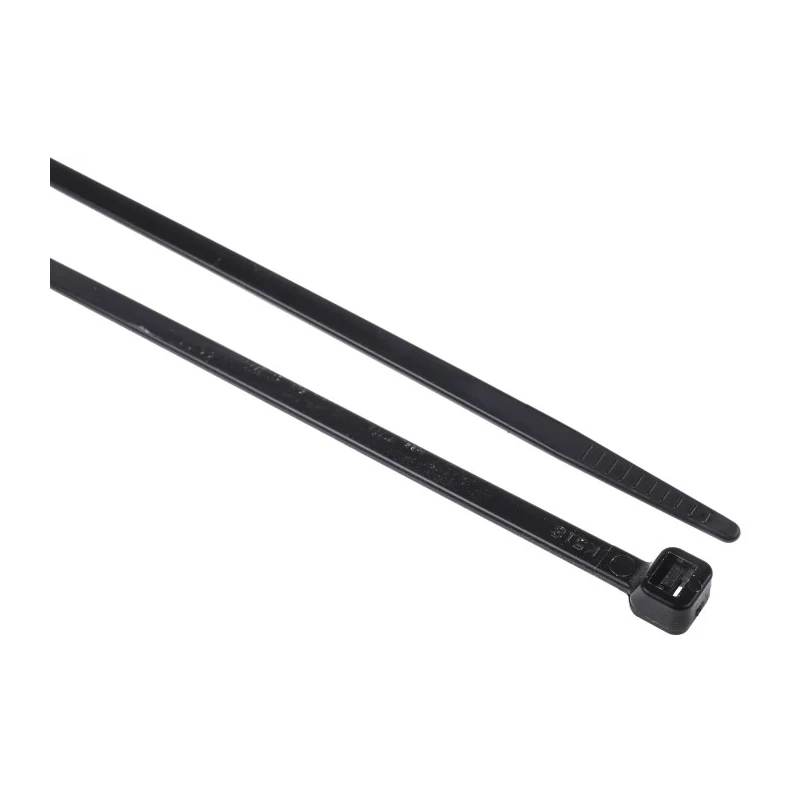 RS PRO Non-Releasable Cable Tie Black Polyamide 66 368 mm Length x 4.8 mm Width 222N Tensile Strength 811-1662