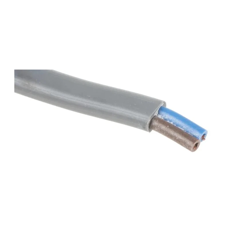 RS PRO 2 Core Power Cable Grey 0.75mm² 70 °C 100m PVC Jacket 300V 811-4368