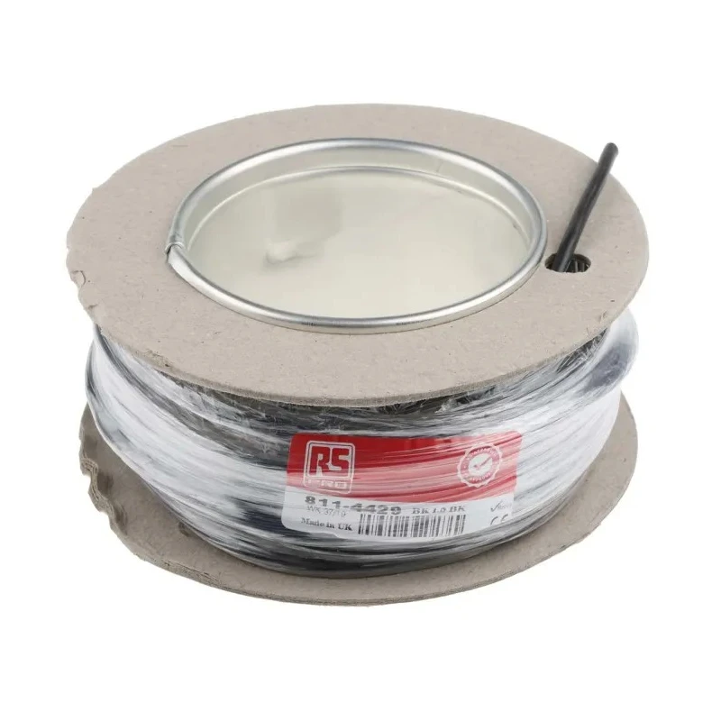 RS PRO Black 1.5 mm² Hook Up Wire, 15 AWG, 30x0.25 mm Core Strands, 25 m Length, Polyvinyl Chloride Jacket, 1000 V 811-4429