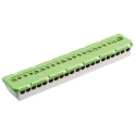 Entrelec Non-Fused Terminal Block 21-Way, 100A Current, 16 mm² and 6 mm² Wire Size, Thermoplastic Material, MISTRAL65 Series 