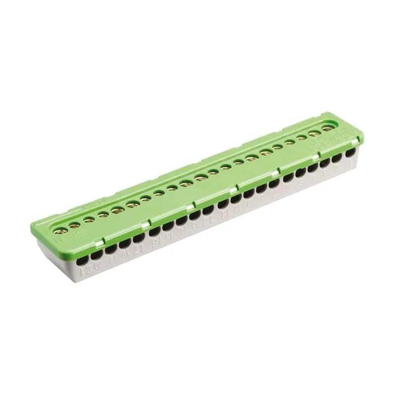 Entrelec Non-Fused Terminal Block 21-Way, 100A Current, 16 mm² and 6 mm² Wire Size, Thermoplastic Material, MISTRAL65 Series 
