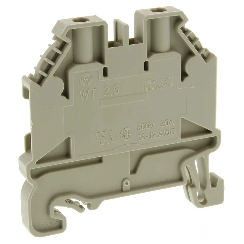 Wieland WT 2.5 Series Feed Through Terminal Block 1-Level, Screw Termination, 2.5mm², 24A, Grey, ATEX Certified 58.503.0055.0