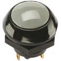 Otto Push Button Switch, Momentary, Panel Mount, 0.5 x 0.5 in Cutout, SPDT Contact, Grey LED, IP68S, 28 V dc 115 P9-513128W