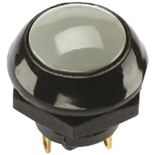 Otto Push Button Switch, Momentary, Panel Mount, 0.5 x 0.5 in Cutout, SPDT Contact, Grey LED, IP68S, 28 V dc 115 P9-513128W