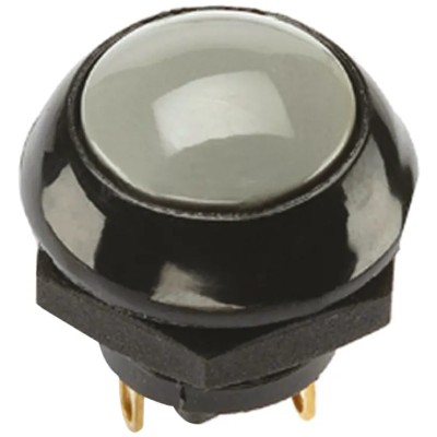 Otto Push Button Switch, Momentary, Panel Mount, 0.5 x 0.5 in Cutout, SPDT Contact, Grey LED, IP68S, 28 V dc 115 P9-513128W