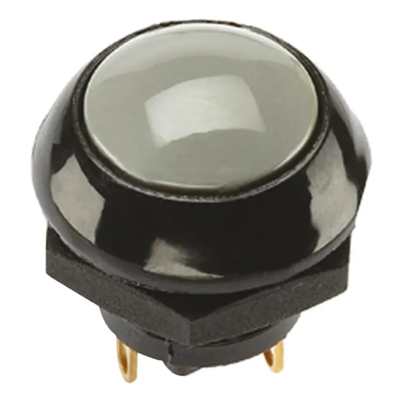 Otto Push Button Switch, Momentary, Panel Mount, 0.5 x 0.5 in Cutout, SPDT Contact, Grey LED, IP68S, 28 V dc 115 P9-513128W