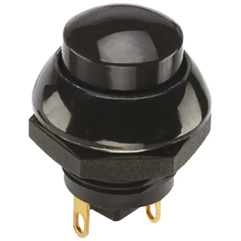Otto P9 Series Push Button Switch Momentary Panel 0.5 x 0.5 in Cutout SPDT Black LED IP68S 28V dc 115V ac P9-613122W