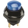 Otto P9 Series Black Body Momentary Push Button Switch Panel Mount SPDT 0.5 x 0.5 in Cutout Blue LED IP68S 28 V P9-613126W