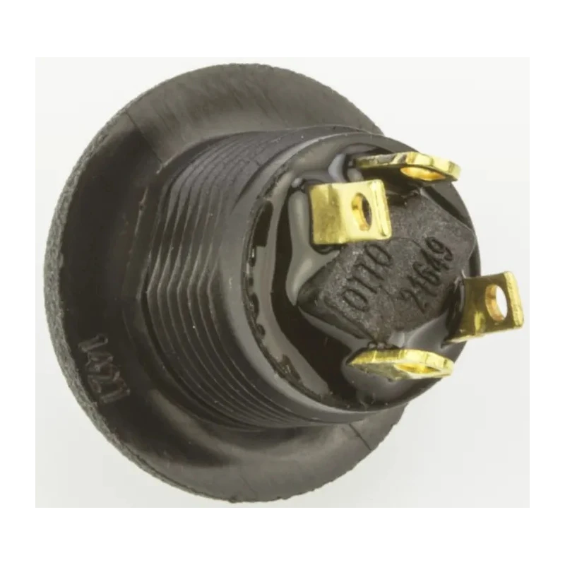 Otto P9 Series Momentary Panel Push Button Switch Black Body SPDT 0.5x0.5 in Cutout IP64 P9-513122