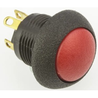 Otto P9 Series Momentary Panel Push Button Switch SPDT 0.5 x 0.5 in Cutout Red LED IP64 28V dc 115V ac P9-513121