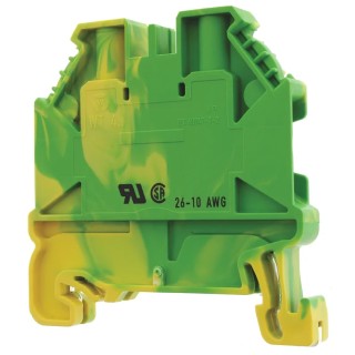 Wieland WT 4 PE Series Earth Terminal Block Yellow, Green, 2 Positions, 1-Level, Screw Termination, 1kV, ATEX 58.504.9055.0