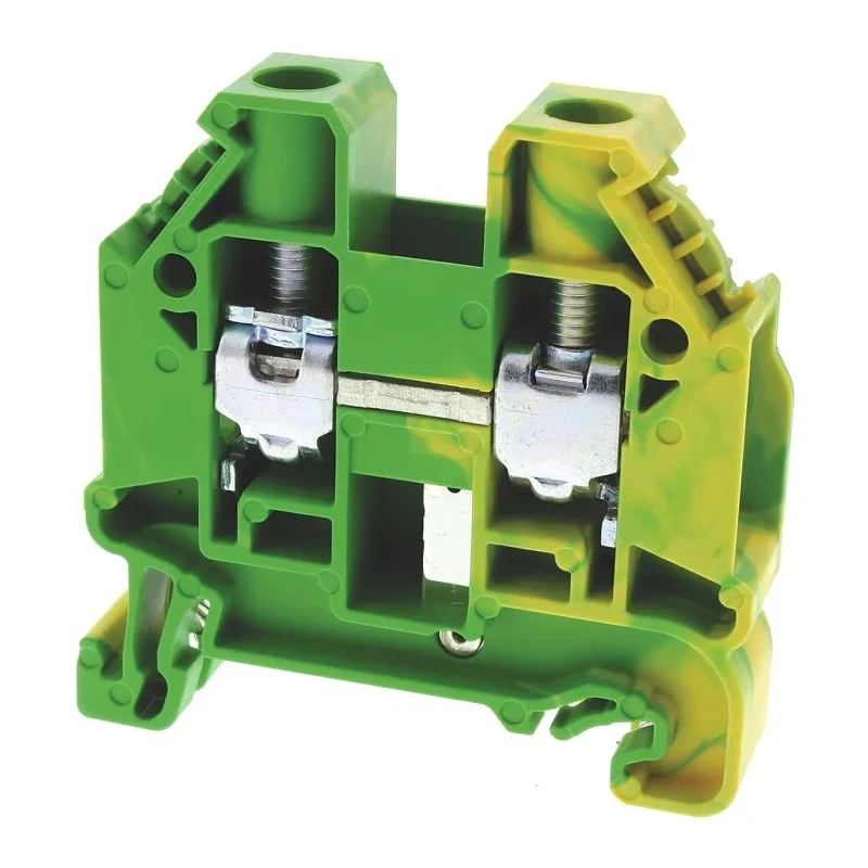 Wieland WT 10 PE Series Earth Terminal Block Yellow Green 20AWG to 6AWG 2-Position 1-Level Screw ATEX 58.510.9055.0