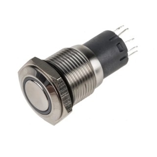 RS PRO Illuminated Push Button Switch Latching Panel Mount SPDT White LED IP65 IP67 250V AC 811-8415