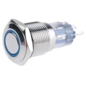 RS PRO Illuminated Push Button Switch Momentary Panel Mount SPDT Blue LED 16 mm Cutout IP65 IP67 250 V 3 A 811-8437