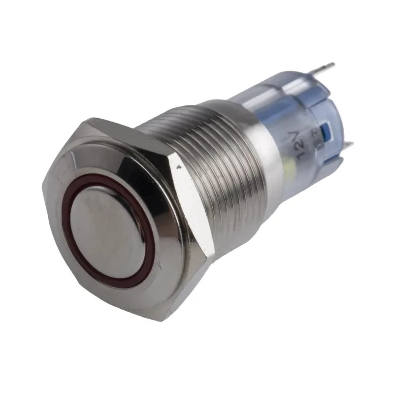RS PRO Illuminated Push Button Switch Momentary Panel Mount 16 mm Cutout SPDT Red LED IP65 IP67 250V 811-8452