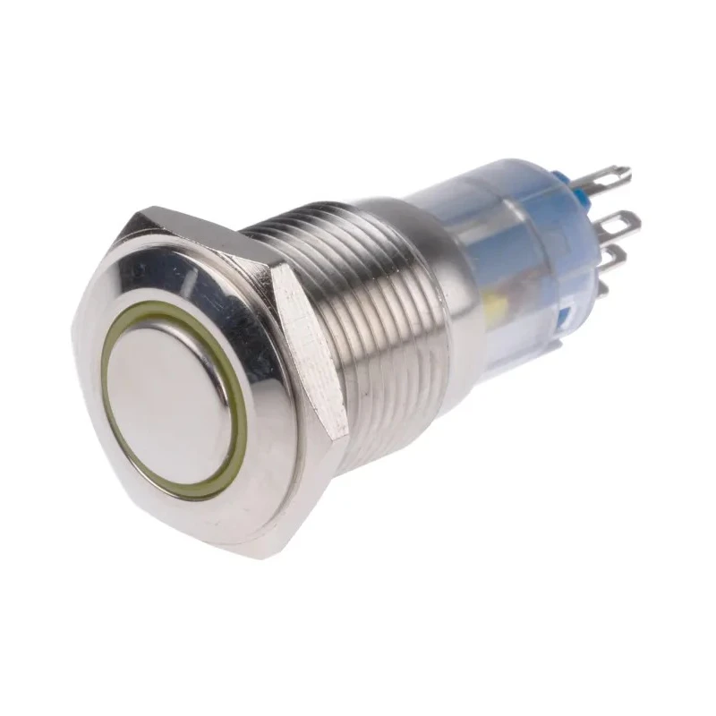RS PRO Illuminated Push Button Switch, Latching, Panel Mount, 16 mm Cutout, SPDT, Yellow LED, IP65 IP67, 250 V AC 811-8433