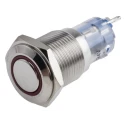 RS PRO Illuminated Momentary Push Button Switch SPDT Panel Mount 16 mm Cutout Red LED IP65 IP67 250 V AC 811-8455