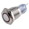 RS PRO Illuminated Momentary Push Button Switch SPDT Panel Mount 16 mm Cutout Red LED IP65 IP67 250 V AC 811-8455