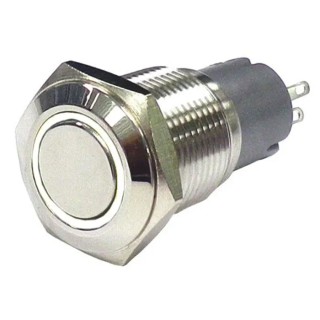 RS PRO Illuminated Momentary Push Button Switch, Panel Mount, 16 mm Cutout, SPDT, White LED, IP65/IP67, 250V AC 811-8459