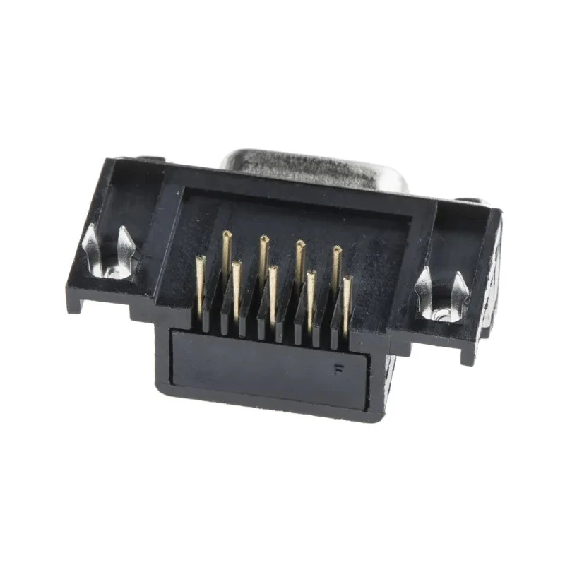 RS PRO 9 Way Right Angle 2.77 mm Pitch Through Hole Female D-Sub Connector with 4 to 40 UNC Screw Lock 811-7119