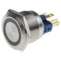 RS PRO Illuminated Momentary Push Button Switch, Panel Mount, 22 mm Cutout, SPDT, Blue LED, IP65/IP67, 250 V AC, 5A 811-8534