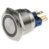 RS PRO Illuminated Momentary Push Button Switch, Panel Mount, 22 mm Cutout, SPDT, Blue LED, IP65/IP67, 250 V AC, 5A 811-8534