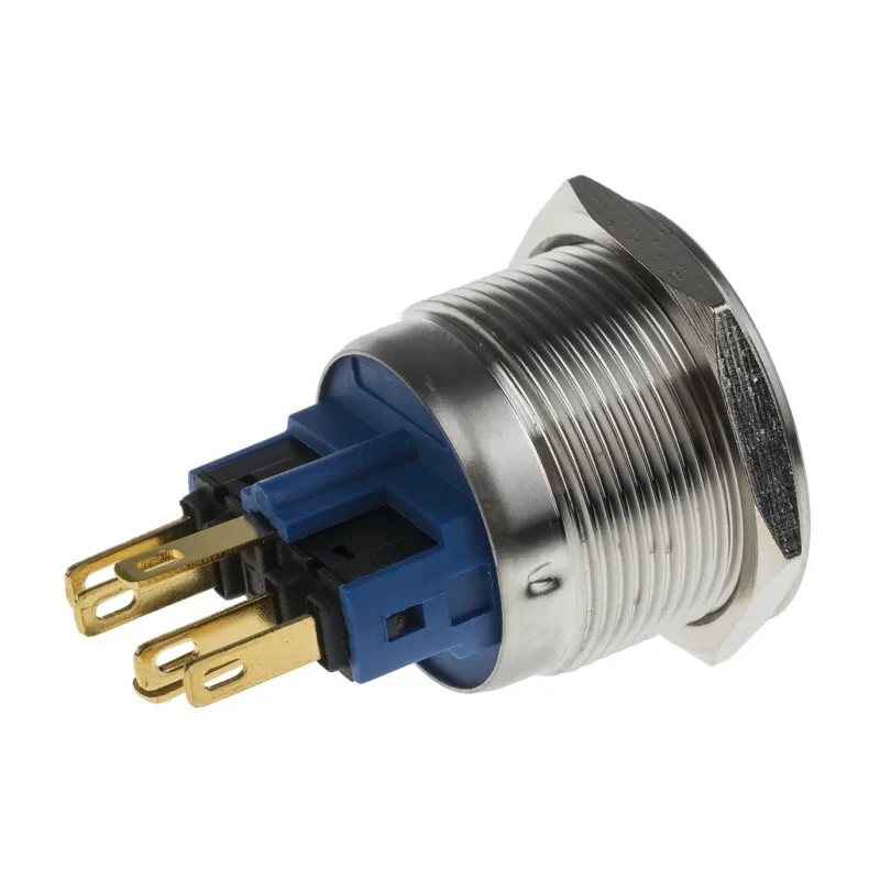 RS PRO Illuminated Momentary Push Button Switch, Panel Mount, 22 mm Cutout, SPDT, Blue LED, IP65/IP67, 250 V AC, 5A 811-8534