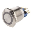 RS PRO Illuminated Push Button Switch, Latching, Panel Mount, 22 mm Cutout, SPDT, Red LED, IP65 IP67, 250V AC 811-8519