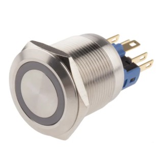 RS PRO Illuminated Push Button Switch, Latching, Panel Mount, 22 mm Cutout, SPDT, Red LED, IP65 IP67, 250V AC 811-8519