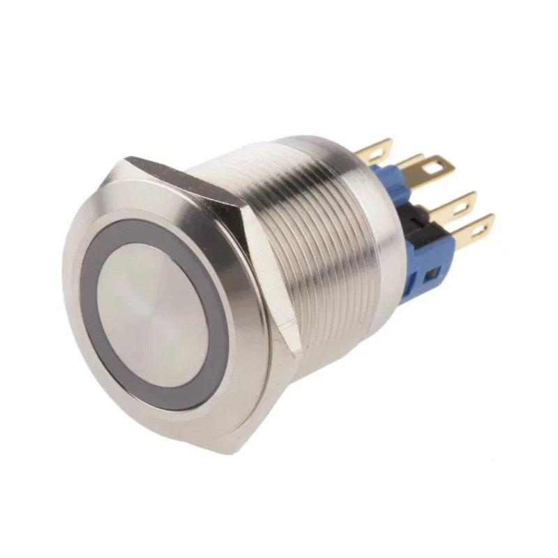 RS PRO Illuminated Push Button Switch, Latching, Panel Mount, 22 mm Cutout, SPDT, Red LED, IP65 IP67, 250V AC 811-8519