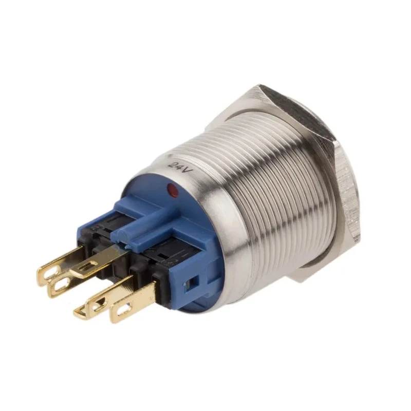 RS PRO Illuminated Push Button Switch, Latching, Panel Mount, 22 mm Cutout, SPDT, Red LED, IP65 IP67, 250V AC 811-8519