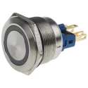 RS PRO Illuminated Momentary Push Button Switch, Panel Mount, 22 mm Cutout, SPDT, White LED, IP65 IP67, 250 V AC 811-8550