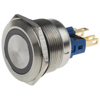 RS PRO Illuminated Momentary Push Button Switch, Panel Mount, 22 mm Cutout, SPDT, White LED, IP65 IP67, 250 V AC 811-8550