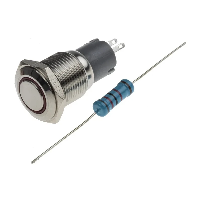 RS PRO Illuminated Push Button Switch Latching Panel 16 mm Cutout SPDT Red LED IP65/IP67 250V 3A 811-8418