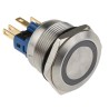 RS PRO Illuminated Momentary Push Button Switch Panel Mount 22 mm Cutout SPDT Blue LED IP65 IP67 250 V 811-8538