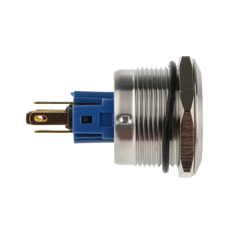 RS PRO Illuminated Momentary Push Button Switch Panel Mount 22 mm Cutout SPDT Blue LED IP65 IP67 250 V 811-8538