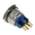 RS PRO Illuminated Momentary Push Button Switch Panel Mount 22 mm Cutout SPDT Blue LED IP65 IP67 250 V 811-8538