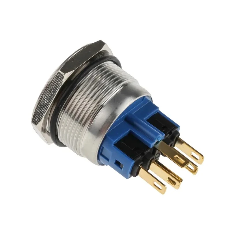 RS PRO Illuminated Momentary Push Button Switch Panel Mount 22 mm Cutout SPDT Blue LED IP65 IP67 250 V 811-8538