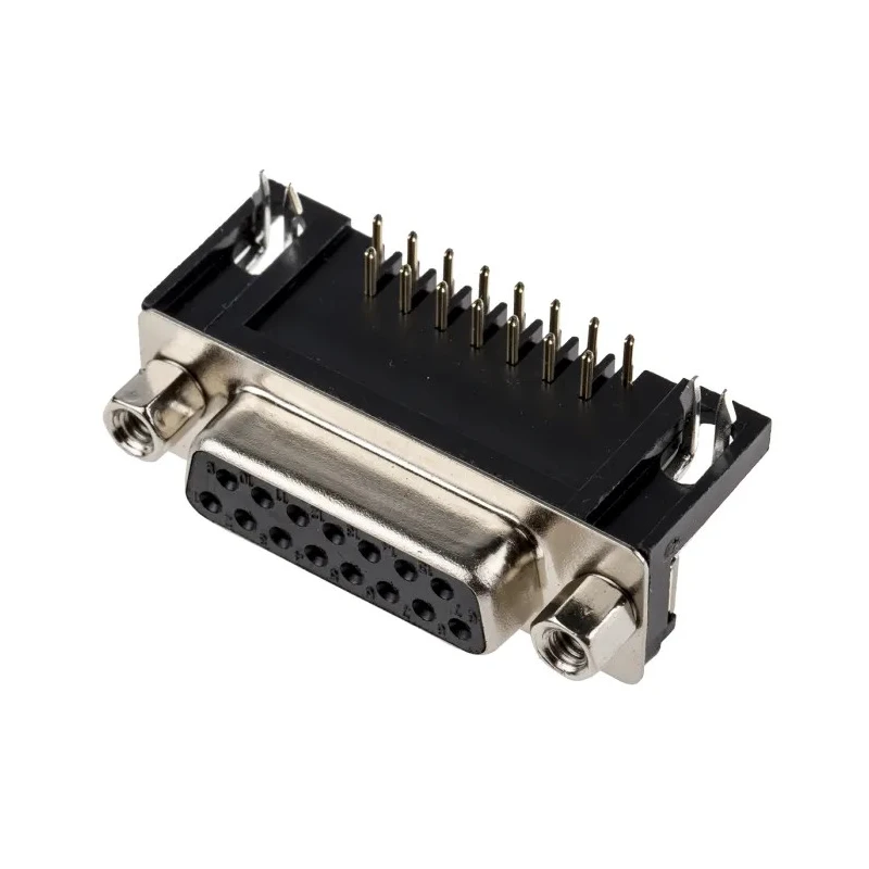 RS PRO 15 Way Right Angle 2.77 mm Pitch Through Hole D-Sub Connector with 4 to 40 UNC Screw Lock Female 811-7121