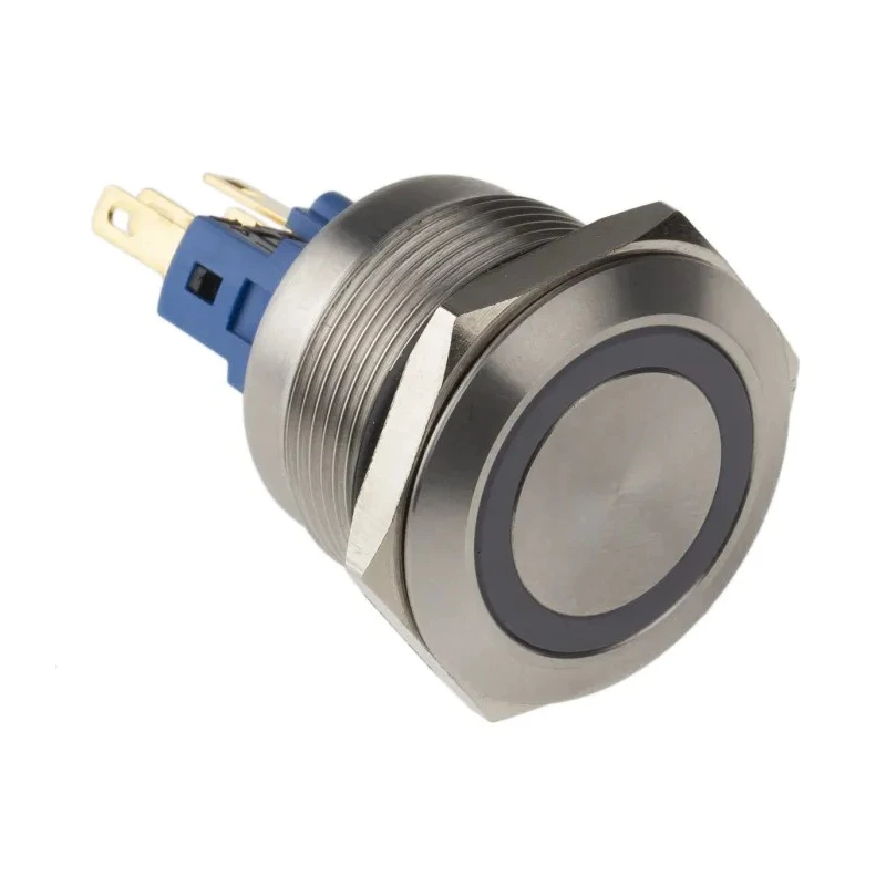 RS PRO Illuminated Momentary Push Button Switch, Panel Mount, 22 mm Cutout, SPDT, Red LED, IP65/IP67, 250 V AC, 5A 811-8553