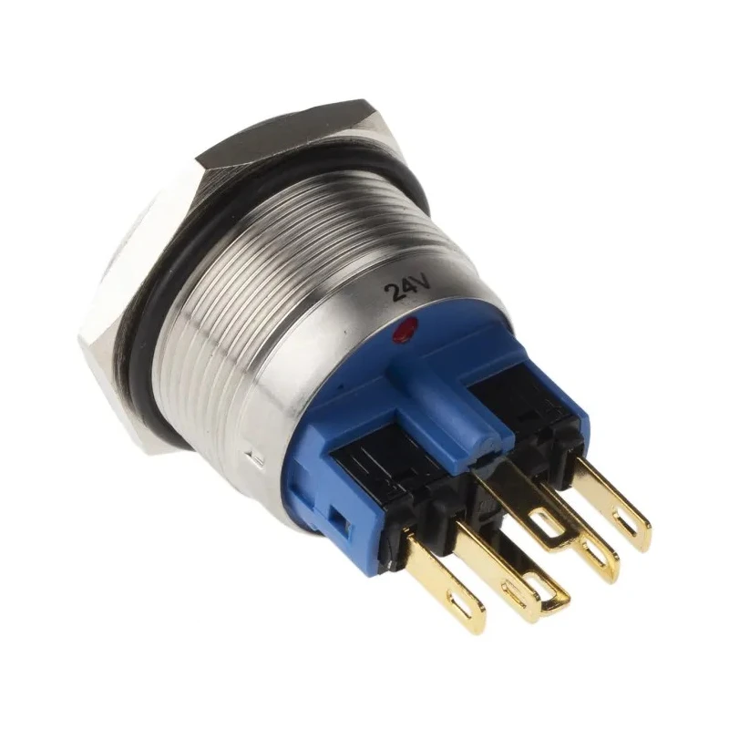 RS PRO Illuminated Momentary Push Button Switch, Panel Mount, 22 mm Cutout, SPDT, Red LED, IP65/IP67, 250 V AC, 5A 811-8553