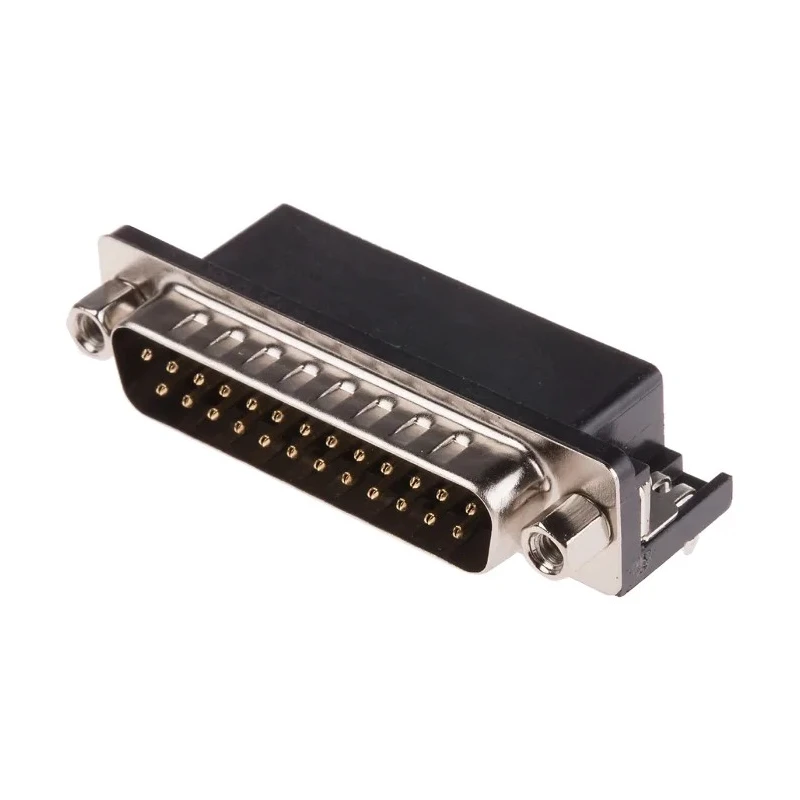 RS PRO 107 25 Way Right Angle 2.77 mm Pitch Through Hole Male D-Sub Connector 250V 3A 811-7125