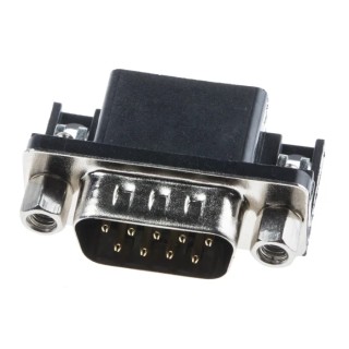 RS PRO 107 9 Way Right Angle 2.77 mm Pitch Through Hole D-Sub Connector with 4 to 40 UNC Screw Lock Male 811-7115