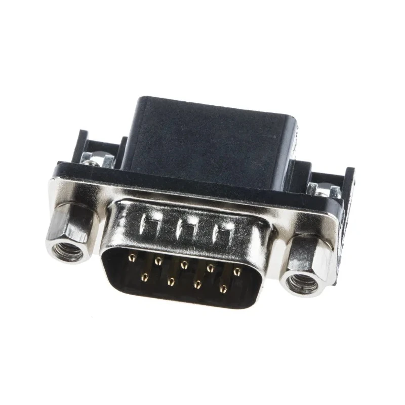 RS PRO 107 9 Way Right Angle 2.77 mm Pitch Through Hole D-Sub Connector with 4 to 40 UNC Screw Lock Male 811-7115