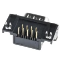 RS PRO 107 9 Way Right Angle 2.77 mm Pitch Through Hole D-Sub Connector with 4 to 40 UNC Screw Lock Male 811-7115