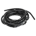 RS PRO Spiral Cable Wrap Polyethylene Black 3 m Length 0.75 mm Wall Thickness 6-8 mm Cable Diameter 30 mm Maximum 811-7658
