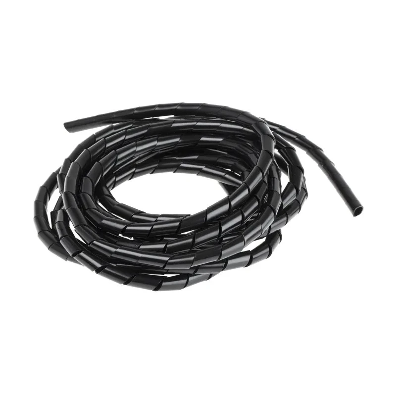 RS PRO Spiral Cable Wrap Polyethylene Black 3 m Length 0.75 mm Wall Thickness 6-8 mm Cable Diameter 30 mm Maximum 811-7658
