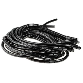 RS PRO Spiral Cable Wrap 10m, Black Polyethylene, Supports 9mm to 32mm Cable Diameter 811-7670