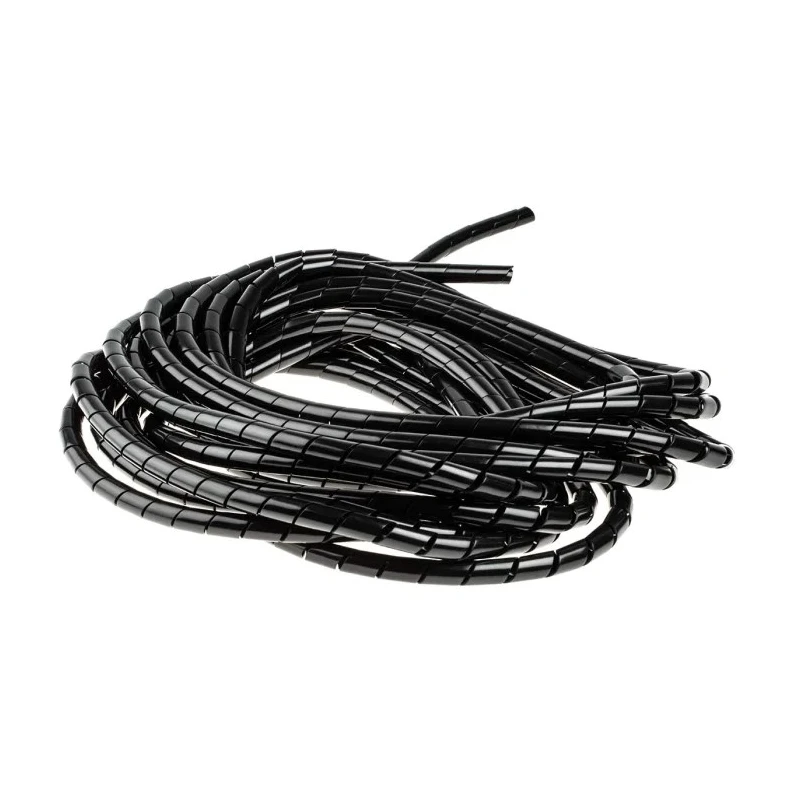 RS PRO Spiral Cable Wrap 10m, Black Polyethylene, Supports 9mm to 32mm Cable Diameter 811-7670