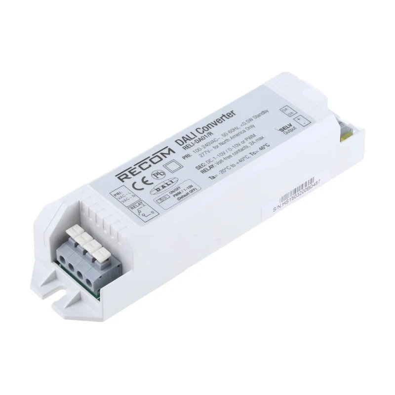 Recom Dali to Analogue Interface LED Driver for Use with RECOM AC/DC LED Drivers RELI-DA01/R
